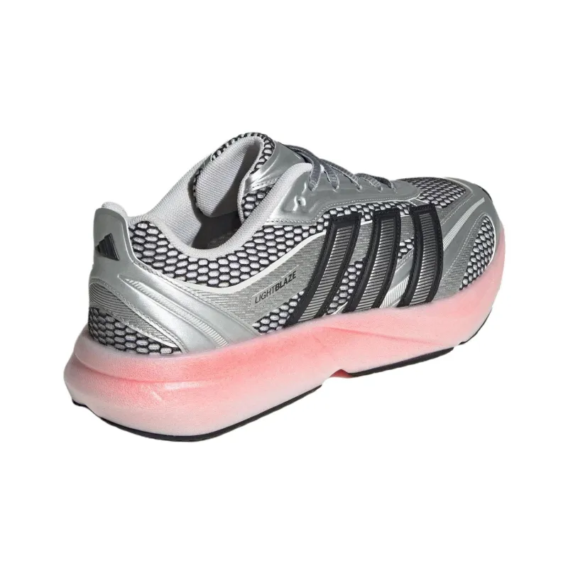 Adidas LIGHTBLAZE Anti Slip Wear Resistant Low Top Casual Running Shoes Men's Silver Pink-3