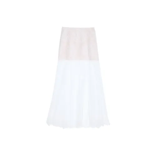 MPOX Casual Long Skirts Women's White