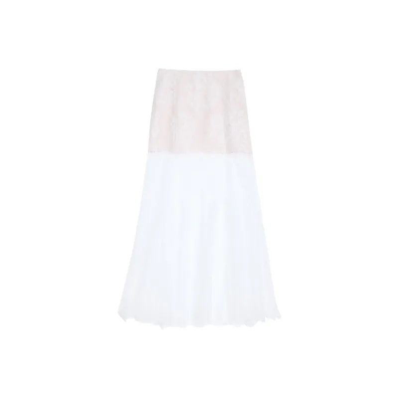 MPOX Casual Long Skirts Women's White-0