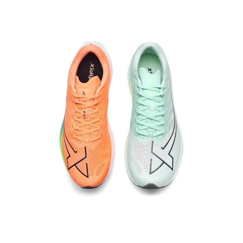 XTEP Integrated Molding Generation 1 Running Shoes Men Low Top Orange Green Mismatched-2
