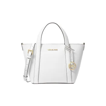 MICHAEL KORS Pratt Coated Canvas Tote Bag, Shopping Bag, Shoulder Bag, Handbag Small Size Women's Optical White