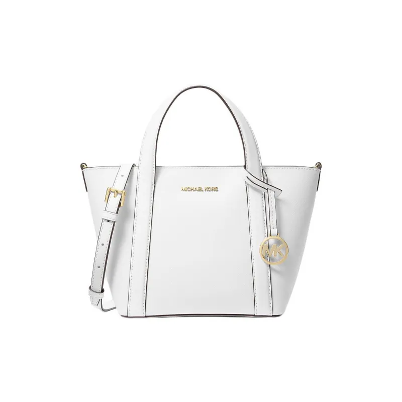 MICHAEL KORS Pratt Coated Canvas Tote Bag, Shopping Bag, Shoulder Bag, Handbag Small Size Women's Optical White-0