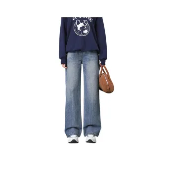 FAWENXIANGZI Jeans Women's Dark Blue