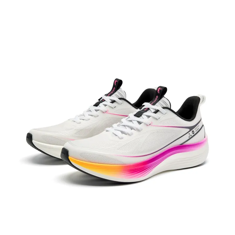 QIAODAN Cushioning, Slip Resistant, And Abrasion Resistant Low Top Casual Running Shoes Men's White-2