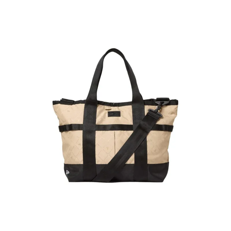 New Era Polyester Tote Bag, Shopping Bag, Shoulder Bag, Handbag Unisex Beige & Black-0