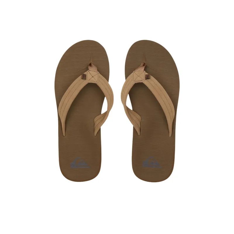 Quiksilver Rubber Sole Abrasion Resistant Flip Flops Men's Tan-3
