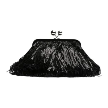 WEEKEND MaxMara Polyester One Shoulder Crossbody Clutch Mini Women's Black