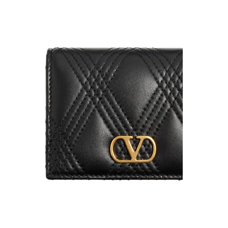 Valentino GARAVANI Leather Wallet Women's Black-4