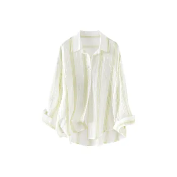 TOUCH Shirts Women's Yellow Green Stripes