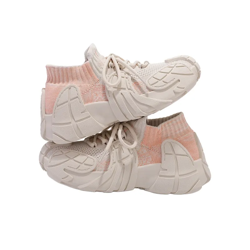 Shen Linsen Anti Slip Wear Resistant Mid Top Casual Shoes Women's Beige-3