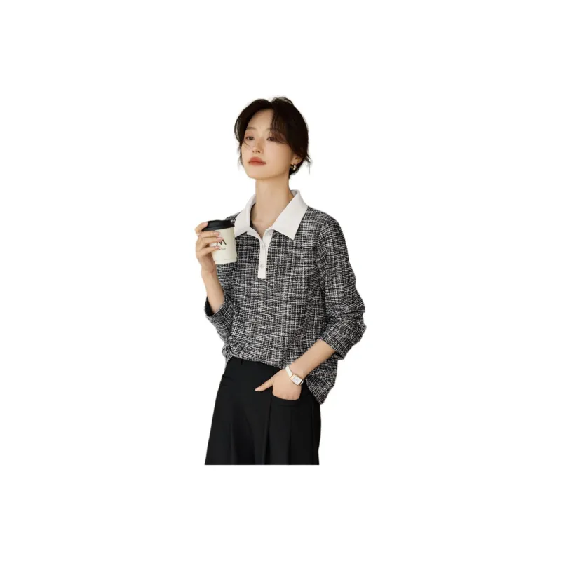 Mo Han Yi Mei Shirt Women's Black White-0