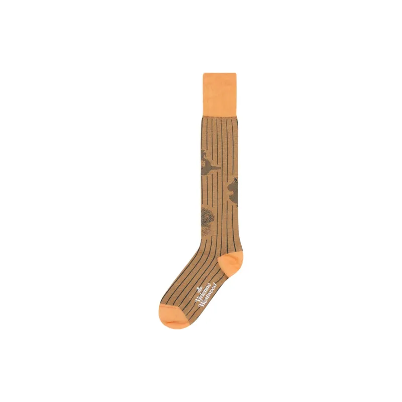 Vivienne Westwood Figurines High Knee High Socks Women's 1 Pack Brown-1