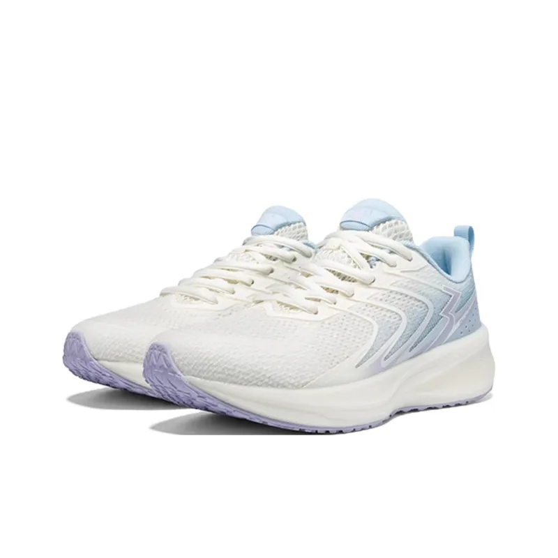 361° Anti Slip Wear Resistant Low Top Casual Training Sprint Running Shoes Women's White Blue-3