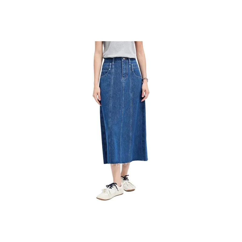 NAVIGARE Denim Long Skirt Women's-4