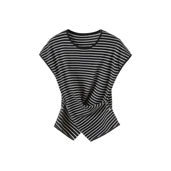 Cypress House Knitwear Women's Black White Stripes