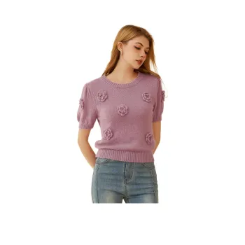 FAWENXIANGZI Knitwear Women's Pink Purple