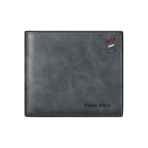 WilliamPOLO Microfiber Leather Wallet Regular Men's Blue Gray