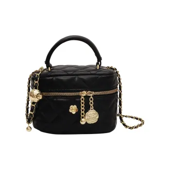 ROSEDAWN PU Box Bag Handbag Large Size Women's Black/Ecru