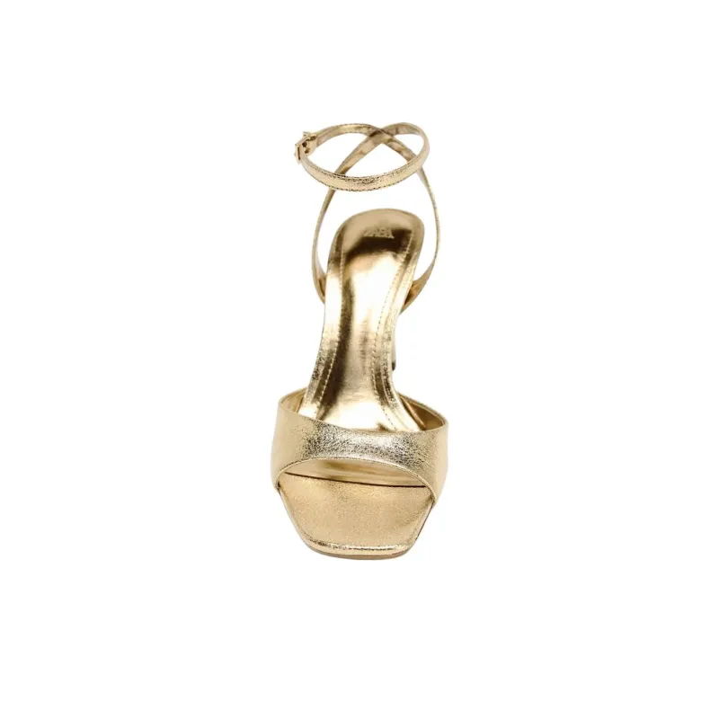 ZARA One Strap Sandals 9.5cm Women's Gold-3