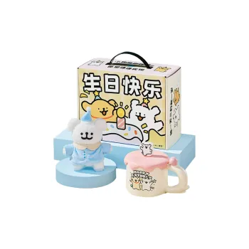 YANCANG x Line Puppies Cup+Plush Toy, Unisex