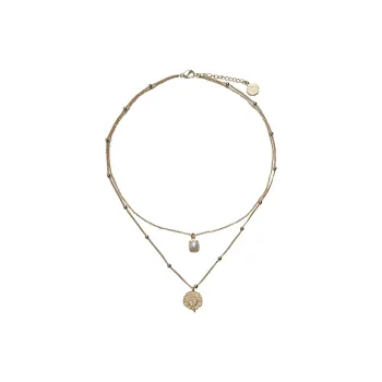 Lost In Echo Shell Pearl Double Layer Layering Necklaces Women's