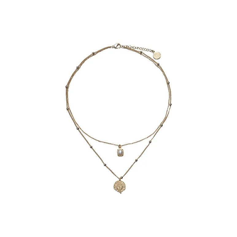 Lost In Echo Shell Pearl Double Layer Layering Necklaces Women's-0