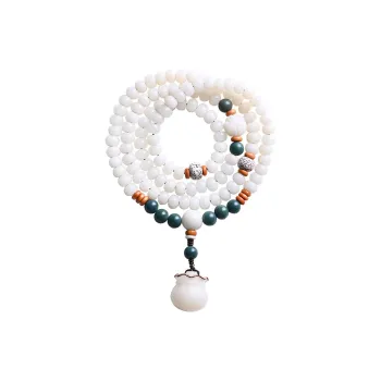 HANCANG White Jade Bodhi Bead Chain Unisex
