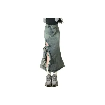 FLIM Denim Long Skirts Women's Denim Blue