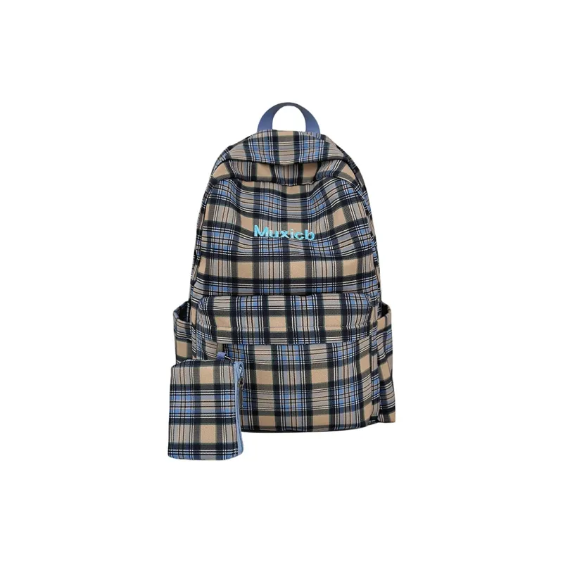 AIBAG Nylon Backpack Laptop Bag Unisex Yellow/Coffee/Dark Blue-9