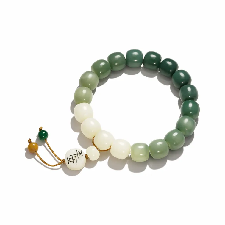 TANGSHU Bodhi Root Good Luck Lotus Peaceful Joy Wealth Good Luck Beaded Bracelet Unisex-2