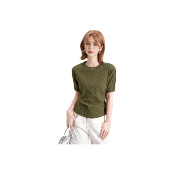FAWENXIANGZI Lantern Sleeve T Shirt Women's