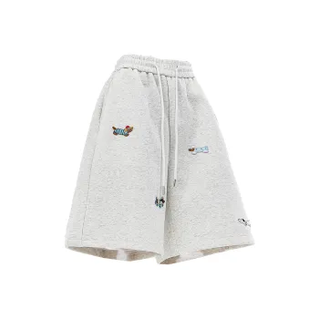 UPZCY Casual Shorts Unisex White Heather Gray