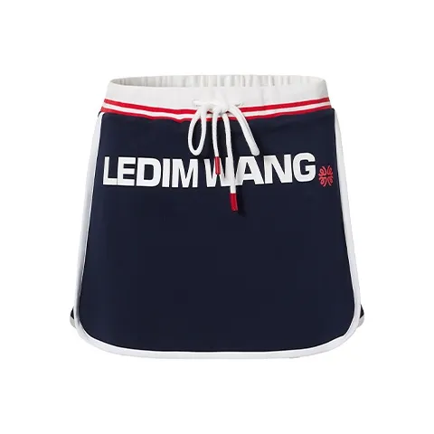 LEDIM WANG 네이비 블루 여성 캐주얼 숏 스커트