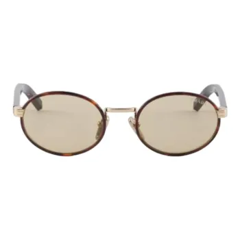 PRADA Acetate Metal Round Sunglasses Unisex Tortoiseshell