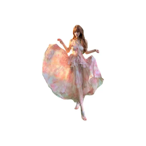 Flowers In Water Sleeveless Dress Women's