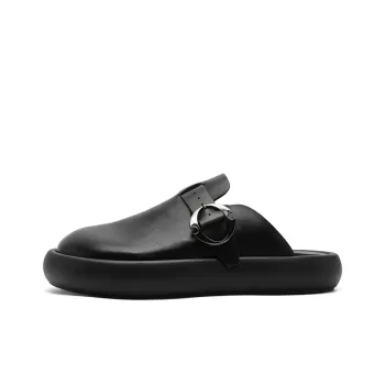 LUOMAIKE Slip Resistant Closed Toe Slippers Unisex Black