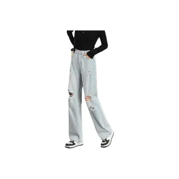 FAWENXIANGZI Jeans Women's Light Blue