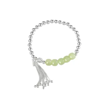 WEITIANXUAN Hetian Jade Bracelets Pale Greenish White Jade Women's