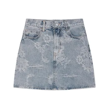 SLY Denim Short Skirts Women's Light Blue 111