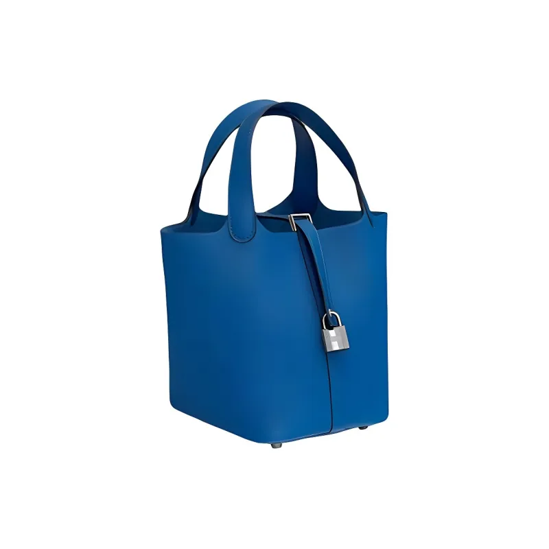 HERMES Picotin Lock Maurice Bullock Leather Basket Bag Handbag Bucket Bag Women's 71 Bleu France French Blue-1