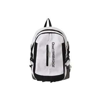 BRABOSTON Nylon Fabric Backpack Unisex White/Black