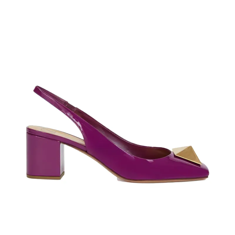 Valentino GARAVANI Chunky Heel High Heels Women's Purple-1