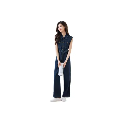 Mo Han Yi Mei Jumpsuit Women's Denim Blue