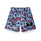 Blue Leopard Print Mock Two-Piece Heart Chain Spiders