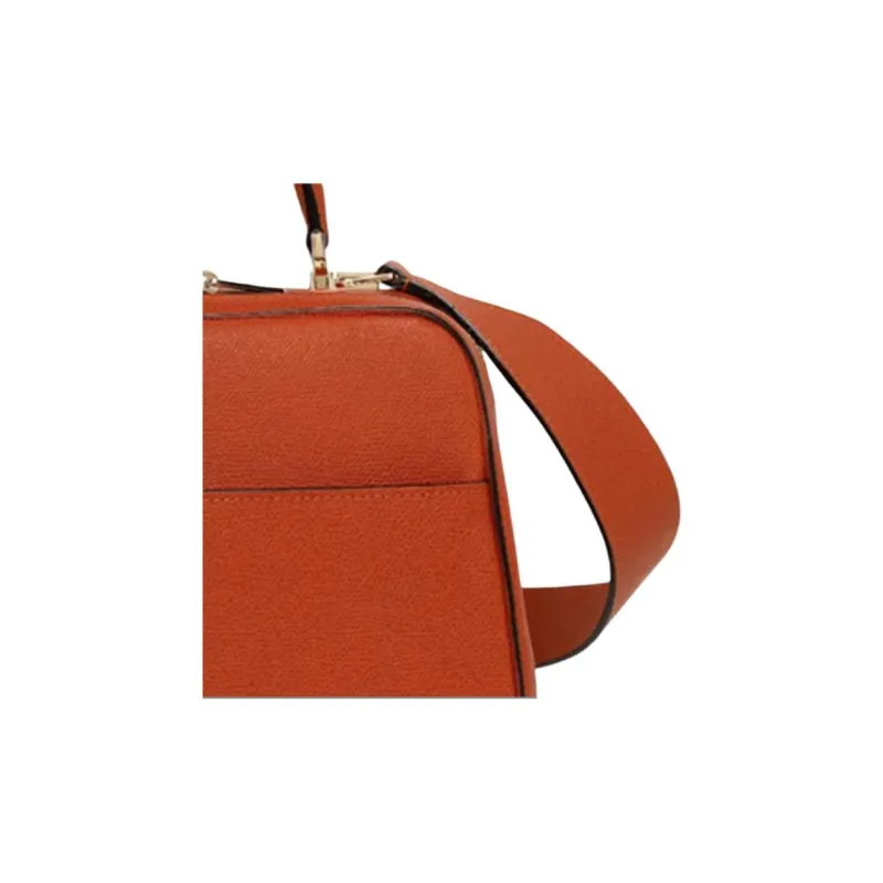 Valextra Serie S Cow Leather Shoulder Bag, Crossbody Bag, Handbag Medium Size Women's Citrus Orange-4