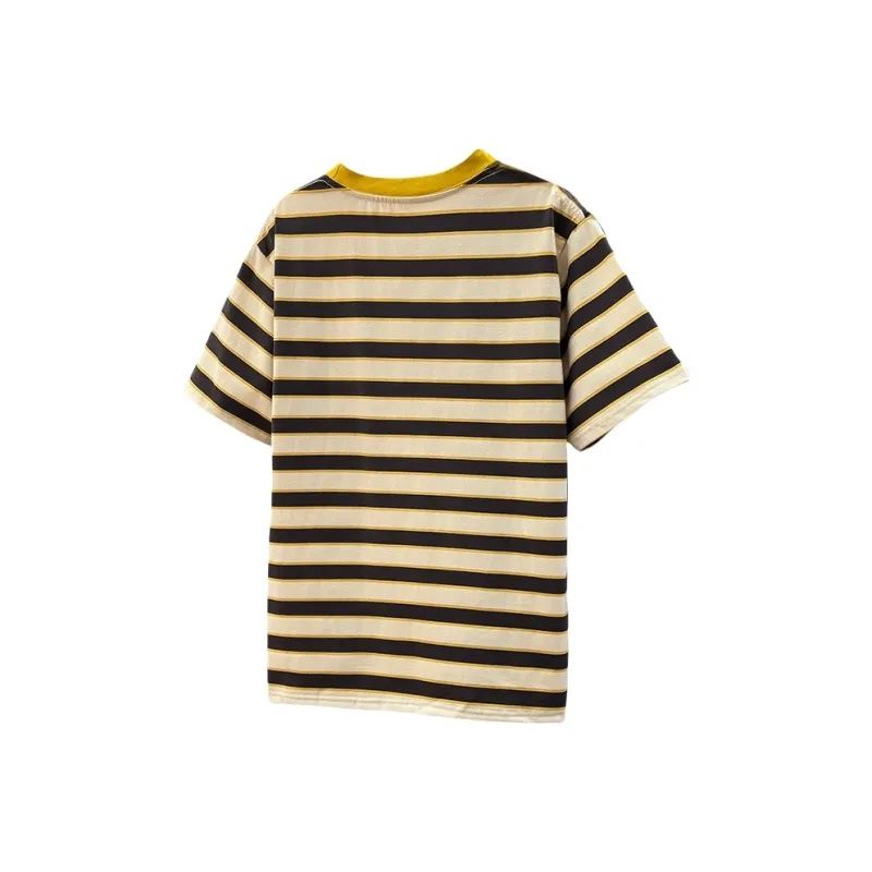 GOSO T Shirts Women's Yellow Collar Stripes-6