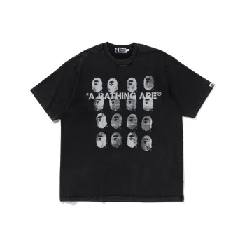 A BATHING APE Garment Dye Logo Relaxed Fit Tee