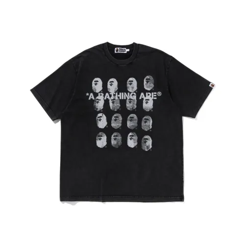 A BATHING APE Garment Dye Logo Relaxed Fit Tee