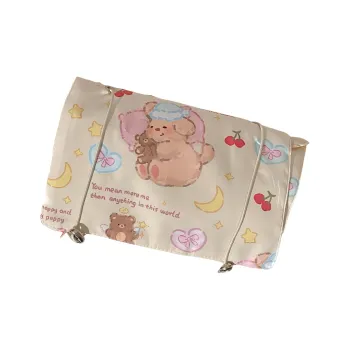 Love Of Wormwood Cute Good Night Bear Makeup Bags Portable 4 in 1 Travel Large Capacity Storage Bag