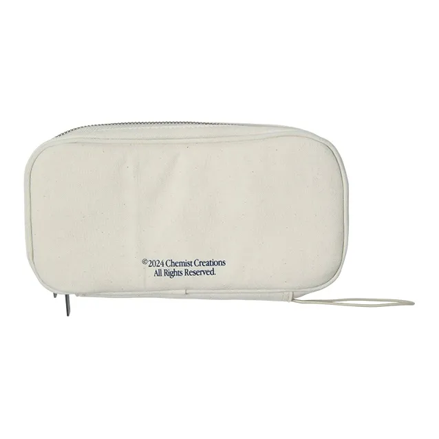 CHEMIST CREATIONS Cotton Stationery Storage Bag Clutch Unisex Milk White-1